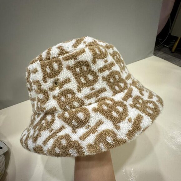 NWT Burberry Monogram Cotton Jacquard Bucket Hat - Picture 2 of 2